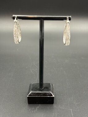 2/$10 Crystal Pave Hoop Earrings